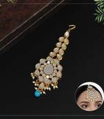 Turquoise maang-tikka