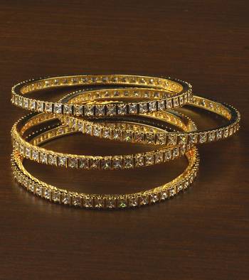 Gold Plated American Diamond Bangles BD585 1