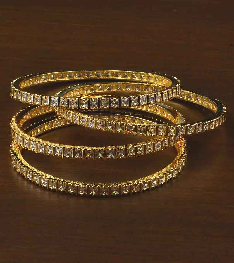 Gold Plated American Diamond Bangles BD585