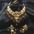 Gold Tone Black Beaded Designer Kundan Necklace 317FNN288