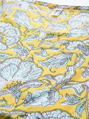 Yellow printed cotton kurtas-and-kurtis 4