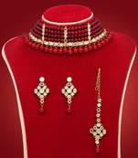Maroon necklace-sets
