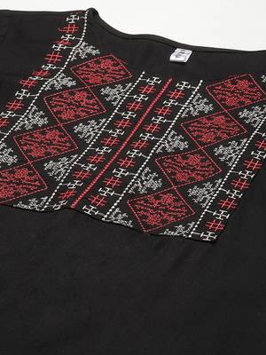 Black plain rayon kurti-trouser 4