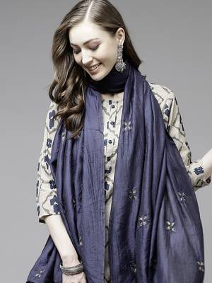 Beige printed cotton kurta-suits 3