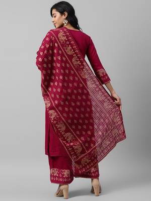 Pink plain cotton kurta-suits 2