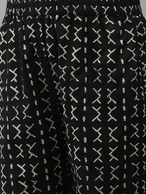 Black printed cotton kurta-suits 4