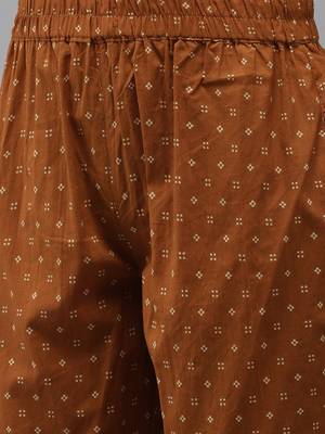 Navy-blue printed cotton kurta-suits 5
