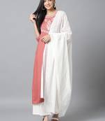 Pink embroidered rayon kurta-suits