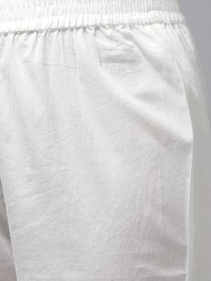 Yellow embroidered cotton kurti-trouser 4