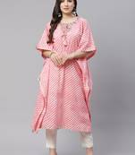 Pink printed cotton ethnic-kurtis