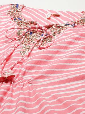 Pink printed cotton ethnic-kurtis 2
