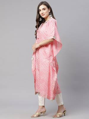Pink printed cotton ethnic-kurtis 3