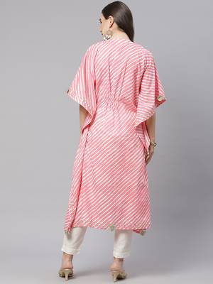 Pink printed cotton ethnic-kurtis 4