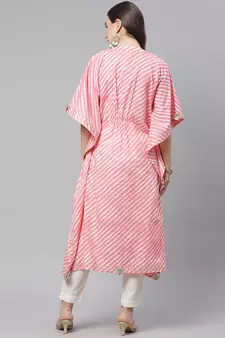 Pink printed cotton ethnic-kurtis