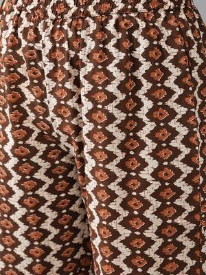 Maroon printed cotton kurti-trouser 5