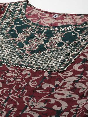 Mauve printed cotton kurta-suits 5
