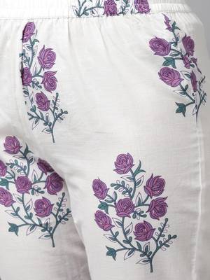 Lavender printed cotton kurta-suits 5