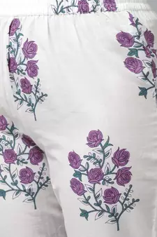 Lavender printed cotton kurta-suits