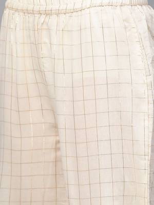 Light-green printed cotton silk palazzo-kurta 5