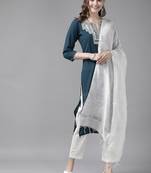 Blue plain cotton kurta-suits