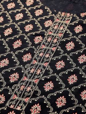 Black printed rayon kurti-trouser 4