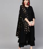 Black plain rayon kurta-suits