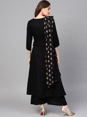 Black plain rayon kurta-suits 2