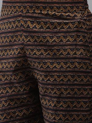 Navy-blue printed cotton kurti-trouser 5