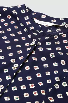 Blue printed viscose rayon tunics