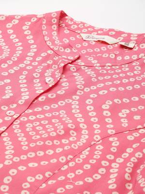 Pink printed viscose rayon tunics 2