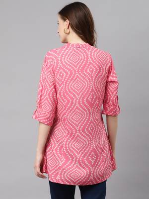 Pink printed viscose rayon tunics 4