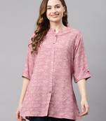Pink printed viscose rayon tunics