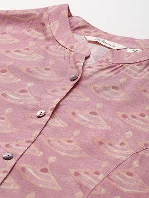 Pink printed viscose rayon tunics 2