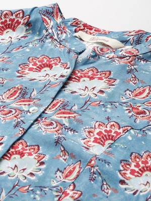 Blue printed viscose rayon tunics 2