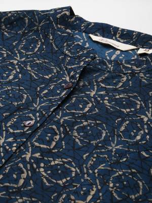 Blue printed viscose rayon tunics 2