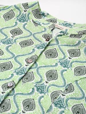 Green printed viscose rayon tunics 2