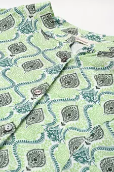 Green printed viscose rayon tunics