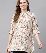 White printed viscose rayon tunics