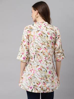 White printed viscose rayon tunics 4