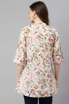 White printed viscose rayon tunics