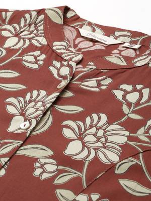 Maroon printed viscose rayon tunics 2
