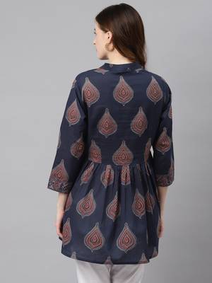 Blue printed cotton tunics 4