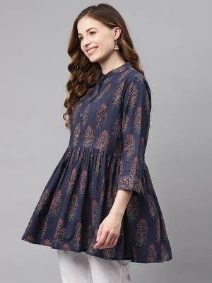 Blue printed cotton tunics 3