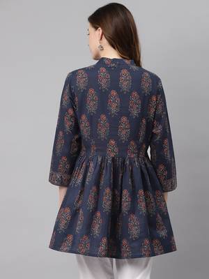 Blue printed cotton tunics 4