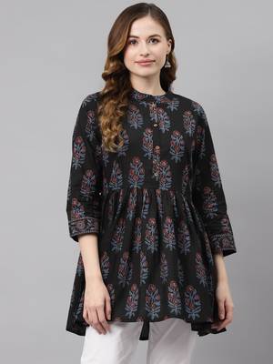 Black printed cotton tunics 1