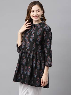 Black printed cotton tunics 3