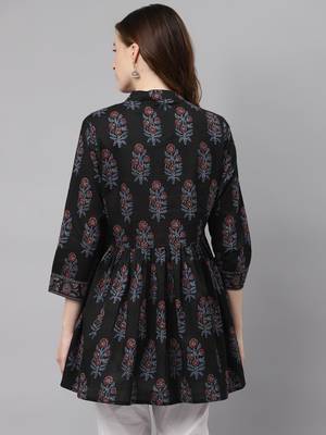Black printed cotton tunics 4
