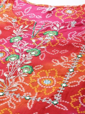 Pink printed cotton kurta-suits 4