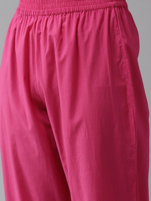 Pink printed cotton kurta-suits 5