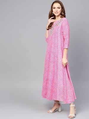 Pink printed rayon kurtas-and-kurtis 3